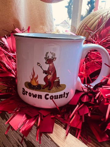 BC Deer campfire ceramic 15 oz. mug