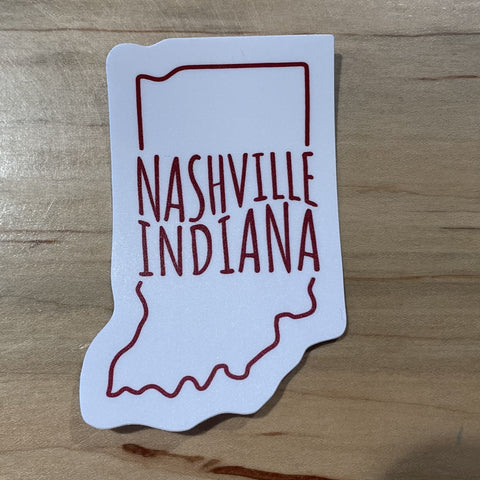 Nashville Indiana Sticker (Red)