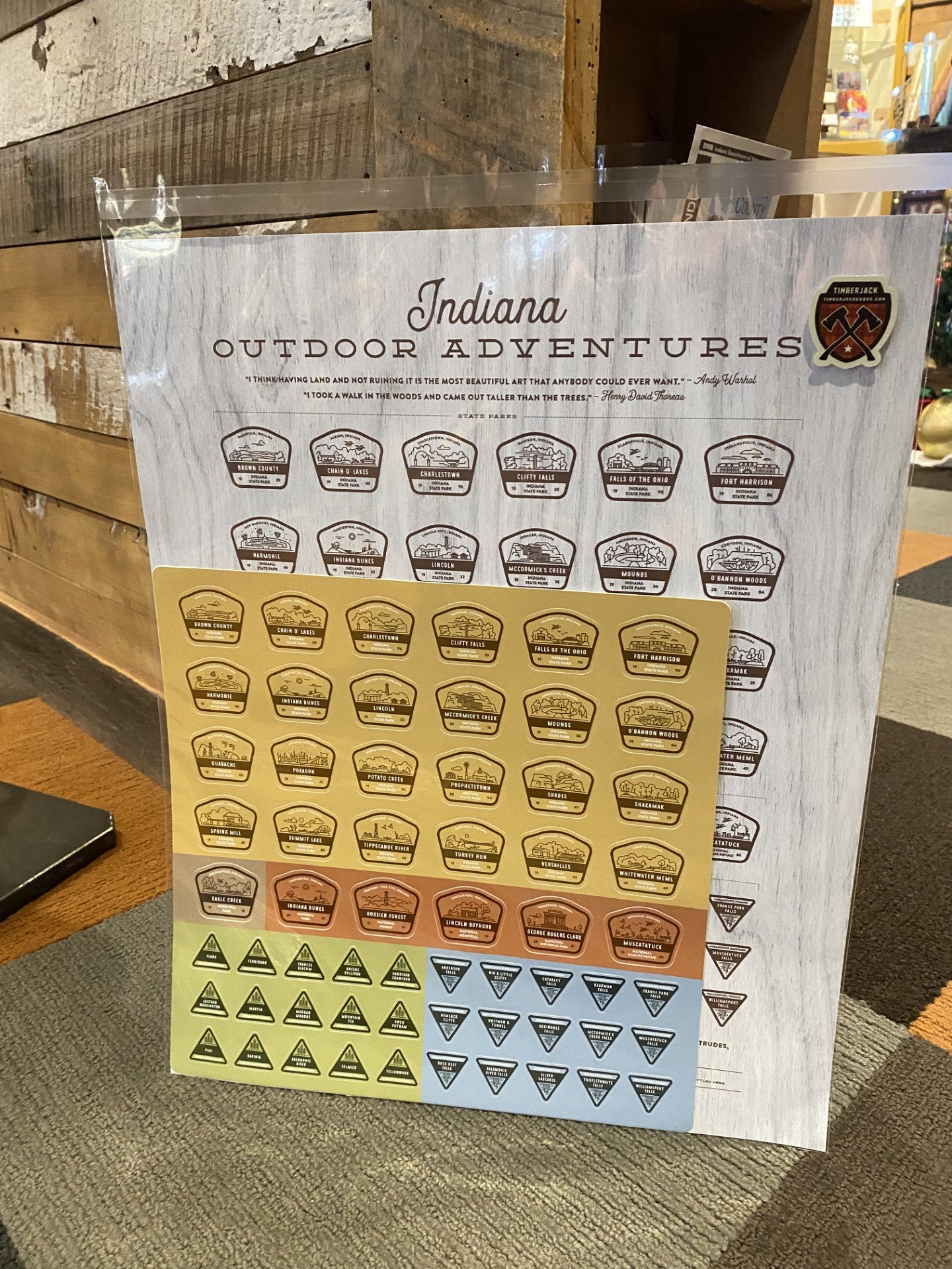 Indiana Outdoor Adventure Sticker Board